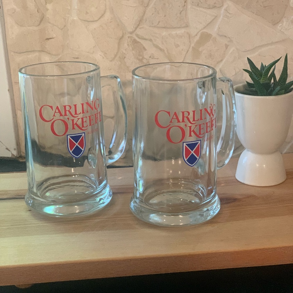 CARLING O’KEEFE | Set of 2 | Vintage Beer Mugs